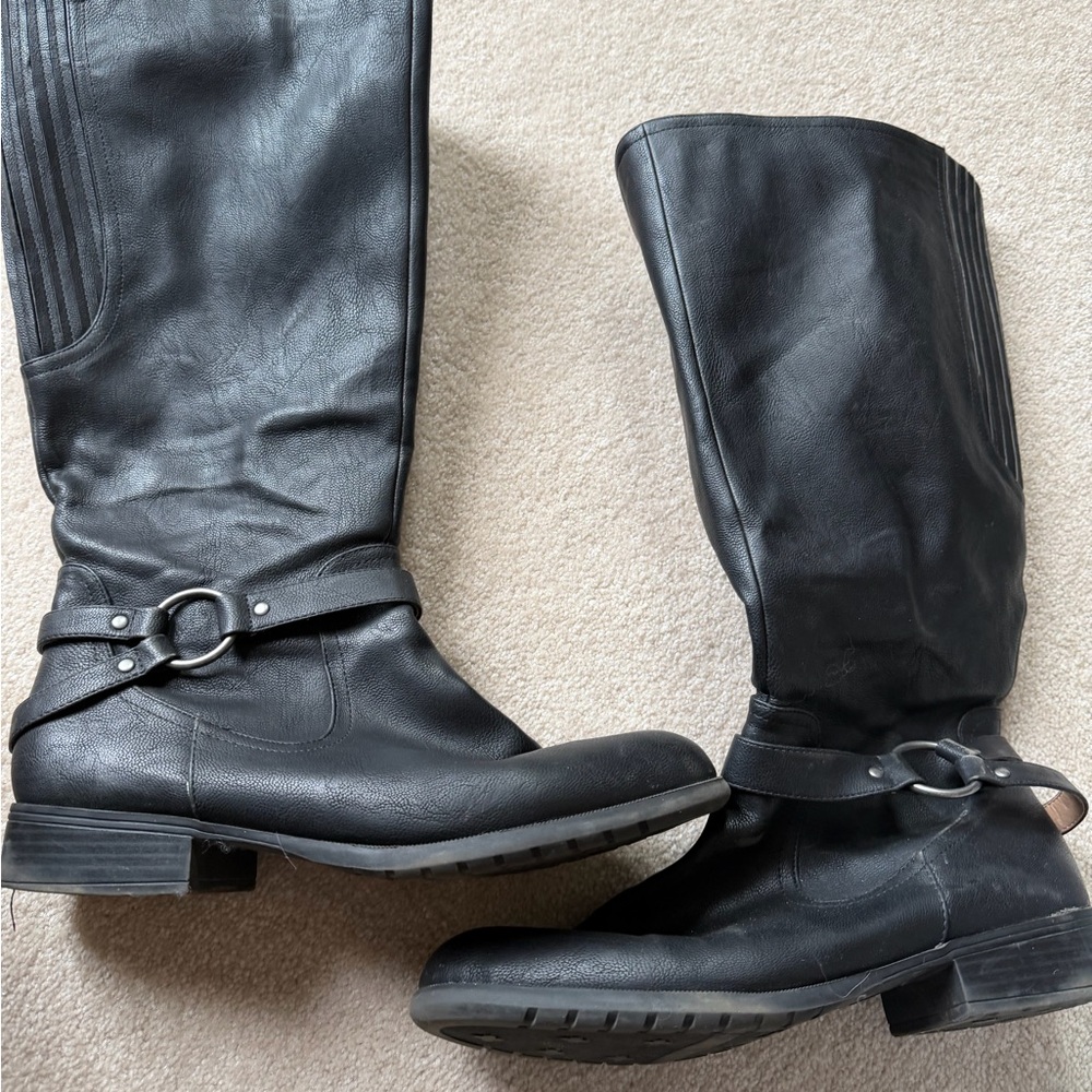 LifeStride Black Leather Heeled Boots